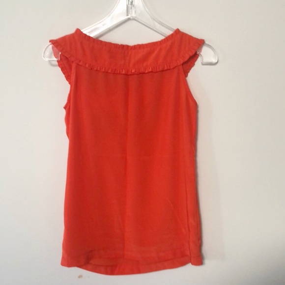Miu miu orange top ruffle sleeveless in tangerine orange bow detail - Picture 2 of 5